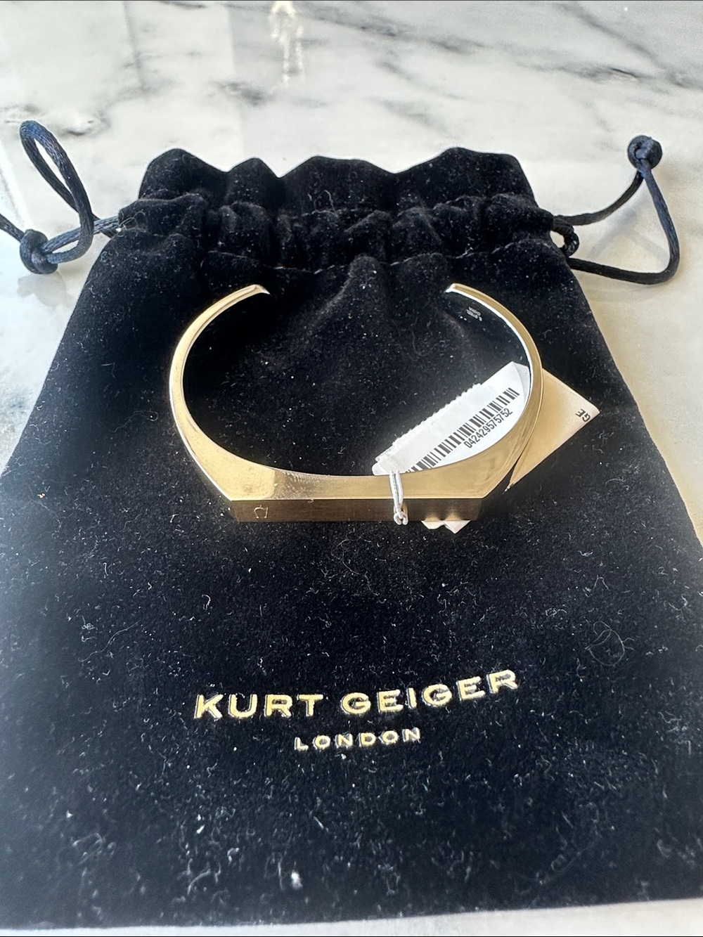Kurt Geiger Gold Faceted Men's Cuff Bracelet